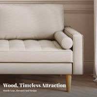 Space-Saving Minimalist Loveseat Modern Design Upholstered Settee Comfortable Seating Sofa High-Resilience Foam Cushions for Apartment Dwellers, Small small-space dwellers, Young Adults, Bedroom, Studio, Home Office