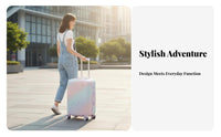 Large Capacity 20 Inch Carry-on Luggage Lightweight Gradient Rolling Suitcase Sturdy ABS+PC Material for Women, Vacation, Airport, Airports