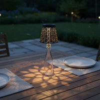 Hollow Pattern Solar Bottle Lamp Energy Saving Outdoor Lighting Portable for Camping