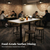 Sintered Sta Top 4-Seater Restaurant Table and Chairs robust Duty 4-Person Table and Chair Group long-lasting Construction Commercial Furnishing Easy to Clean for Food Stall owners, Business Owners, Restaurants, Canteens, Cafes, Bistro