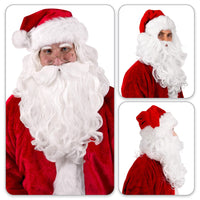 Realistic Santa Claus Beard and Wig Costume Set for Adults