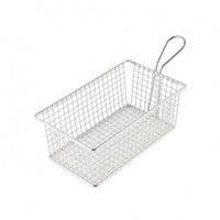 Rectangular Stainless Steel Frying Basket Loop Handle Wire Mesh Frying Basket Open-Top