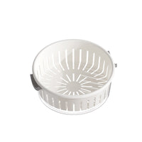 Modern Round Dual-Layer Colander with Fruit Bowl, PP, White, Large and Small Sizes