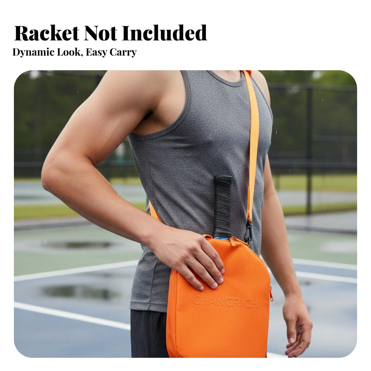Pickleball Paddle Bag Water-Resistant Pickleball Shoulder Bag Single Strap Racket Backpack Stylish Design Large Capacity