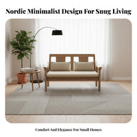 Wooden Frame Three-Seater Nordic aesthetic 3-Seater Upholstered Couch Small Apartment space-saving Sofa for Homeowners, Adults, Living Room, Home, Lounge Area