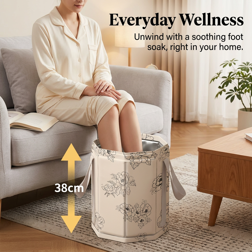 Foot Bath Tub for Spa Treatments, Foot Soak Basin for Foot Care, Portable Foot Spa with Insulation, Oxford Cloth Foot Spa Basin