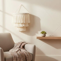 Handwoven Woven Tassel Lampshade Elegant Design Macrame Lampshade Creates Warm Atmosphere Macrame Lamp Shade Easy Installation for Wedding Decor