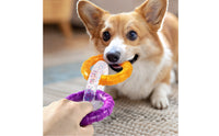Interlocking Ring Toy with Rope Rubber Ring and Rope Tug Toy Interactive for Dogs, Young Dogs, Chewing, Indoor Play, Training