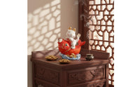Good Fortune Symbol Chinese New Year Wealth Ornament Smiling Face Design Fortunate Koi Aquatic Creature Prosperity Statue Crystal Ball