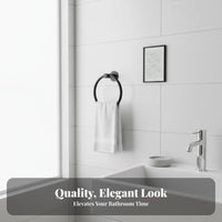 No-Drill Installation Wall-Mounted Towel Holder Rust-Resistant Bathroom Hardware Rustproof Modern Design for Renters, DIY Enthusiasts, Homeowners, Powder Room, Washroom, Restroom, Kitchen