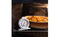 1 Piece Oven Temperature Gauge Stainless Steel Thermometer with Glass Lens High Temperature Resistant Dial Thermometer Two Scale Display Suitable for Baking Roasting Grilling Kitchen Cooking
