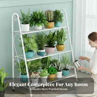 Floor-Standing Multi-Tier Pot Stand Modern design 3-Tier Stepped Plant Stand Space-Saving Flower Shelf Sturdy Frame for Gardeners, Homeowners, Apartment Dwellers, Living Room, Balcony, Indoor, Outdoor
