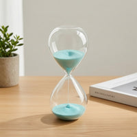 Decorative Glass Hourglass Tabletop Hourglass with Glitter Sand Glittery Sandglass Clear for Desk, Shelf, Bedside Table