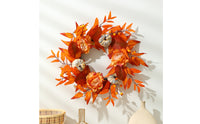 Fall Wreath with Pumpkins Vibrant Autumn Wreath with Berries Textured Sturdy for Homeowners, Entryway