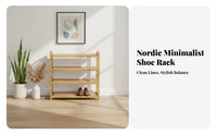 Simple Design Bamboo Shoe Rack Space-Saving Multi-Tier Shoe Shelf Multifunctional Freestanding Storage Rack Sturdy Construction for Students, Homeowners, Hallway, Living Room, Bedroom, Balcony
