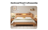 Base Frame with Storage Headboard No Box Spring Needed Bedroom Furniture Minimalist Design Bedstead for Homeowners, Students, Guest Room, Apartment