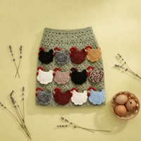 Crocheted Egg Collecting Apron with Pockets Rustic Crochet Egg Apron Multi-Pocket Textured for Gardeners
