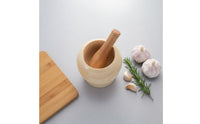 Wooden Garlic Crusher Garlic Smasher Hand Polished Solid Wood Pounding Bowl