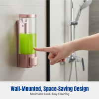 Wall Mounted Manual Soap Dispenser, Single Head, Transparent, For Bathroom Hotel