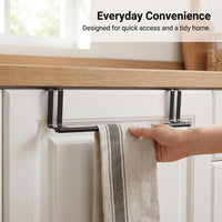 Bedroom and Closet Metal Over the Door Space Saver for Any Homeowner, Sleek Black Hanger for Coats and Bags, Versatile the Towel Hook