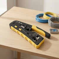 Ethernet and Telephone Modular Plug Crimping Tool Ratcheting Network Cable Crimping Tool Multifunction for Home Wiring