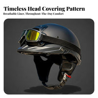Retro Half Helmet 3C Certified Half Shell Four-Season Guarding Headwear for Men, Women, Daily Commuting, City Riding