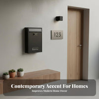 Wall-Mounted Mailbox Protected Mailbox with Lock Lockable Letterbox for Porch, Entryway