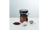 Single-Way CO2 Valve Coffee Bean Storage Container Multipurpose Stainless Steel Coffee Canister Freshness Lock Stainless Steel Canister Date Tracker for Kitchen Counter, Pantry