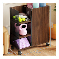 Sports Storage Cabinet Uncovered Shelves Mobile Storage Cabinet Rolling Organizer Compact Easy Reach for Gym