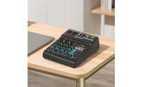 Desktop Mixer with USB Stereo 4-Channel Mixer Angled Mixing Console for Streamers, Singers, Livestreaming