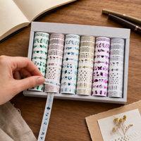 60 Rolls Gold Foil Washi Tape Set for Journaling and Decoration