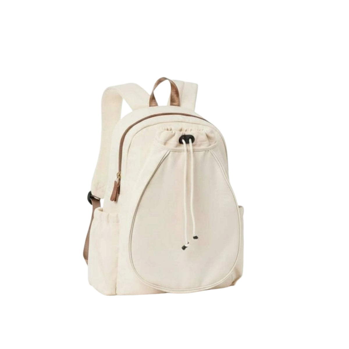 Zippered Main Compartment Drawstring Racket Backpack Water-Resistant Tennis Backpack Soft Structured Racket Bag Top Carry Handle for Pickleball, Gym