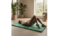 Foldable Workout Mat with Alignment Lines Compact Tri-Fold Exercise Mat Easy to Carry Cushioned for Home Gym