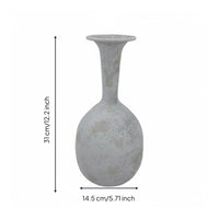6 Pieces Elegant Design Vintage Metal Vase High Foot Flower Vase White Decorative Planter for Tabletop, Living Room, Entryway, Bedroom