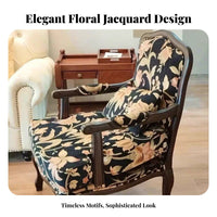 French design Floral high-spine Armchair sturdy Wood Legs Accent Chair High spine Support Household Furniture Plush Cushioning for Readers, Interior Decorators, Homeowners, Living Room, Bedroom, perusing corner, Home Office