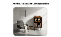 Vinyl Record Storage Cabinet Open Shelving Vinyl Record Storage Console Stable Metal Frame Mid-Period Modern Turntable Stand for Living Room, Bedroom
