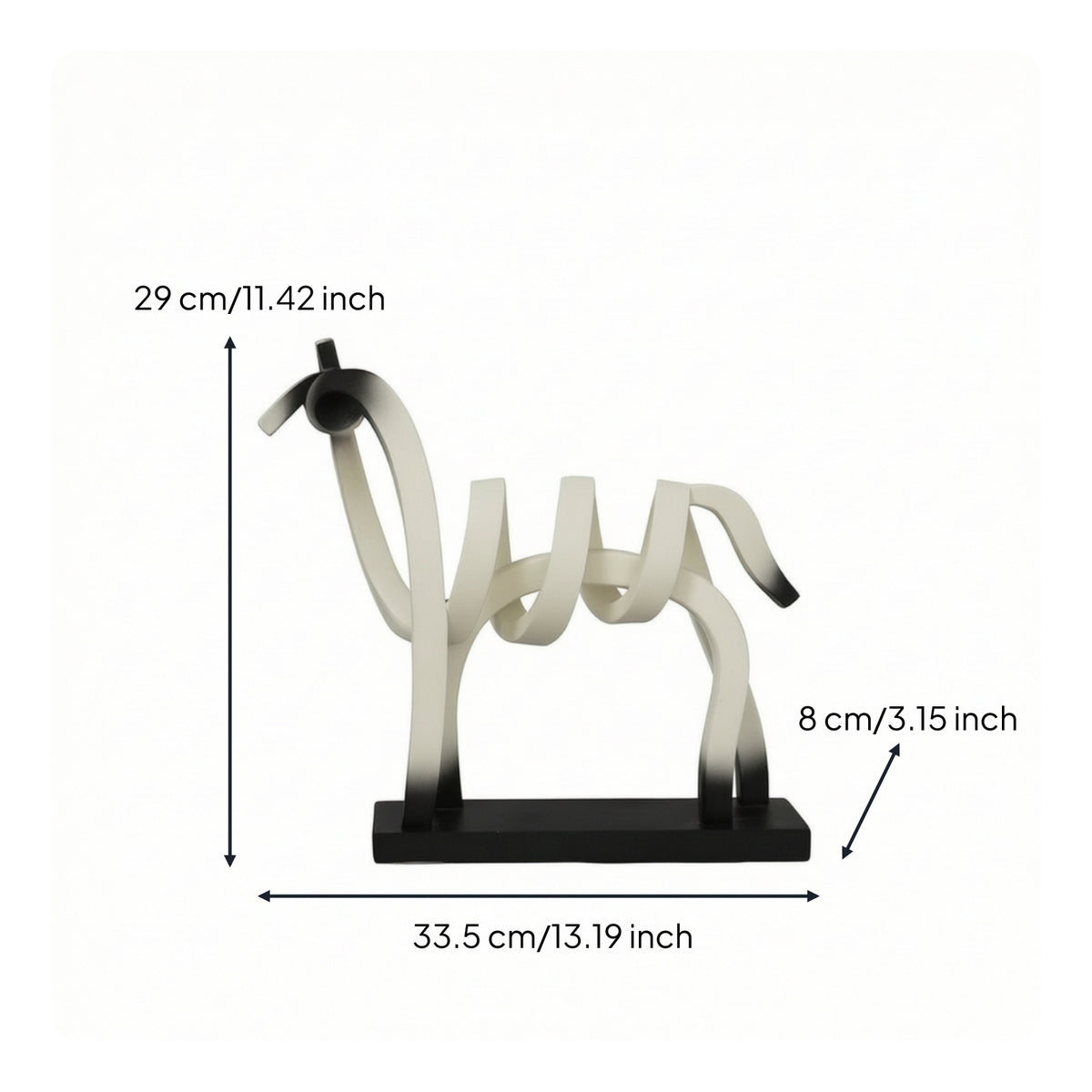 Minimalist Abstract Horse Sculpture Modern Horse Sculpture with Base Matte Freestanding for Living Room