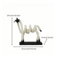 Minimalist Abstract Horse Sculpture Modern Horse Sculpture with Base Matte Freestanding for Living Room