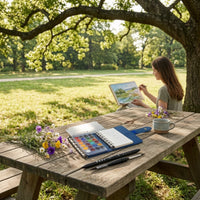 Travel-Friendly Watercolor Notebook Loose-Leaf Notebook with Pigment Box Pocket-Sized Sketchbook Bleed-Proof for Artists