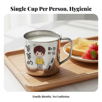 Child S Stainless Steel Cup Drop-Resistant Child S Cartoon Cup Stainless Steel Mug with Lid for Children, Young Children, Kindergarten, School