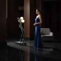 Human Figure Floor Lamp Sculptural Form Abstract Person Statue Light Showpiece Large Artistic Floor Light for Interior Designers, Art Collectors