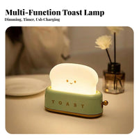 Breakfast Appliance Lamp Night Cute Toast Lamp Dimmable Bread for Students, Infants, Bedside, Desk, Nursery