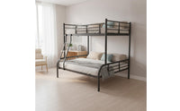 Bunk Bed Frame with Ladder Space-Saving Bunk Bed Metal Furniture for Teens, Families, Shared Bedroom, Dorm Room