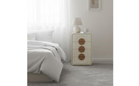 Solid Wood Board Construction Cream Accent Cabinet Multi-Functional Wooden Storage Organizer Long-Lasting and Stable Freestanding Accent Cabinet Effortless Sliding Drawers for Families, Dining Room, Bedroom