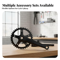 Single Speed Crankset Multiple Tooth Choices Mountain Bike Chain Gear Set Bike Chainwheel Colorfast Resistant Cycle Crank Pedal