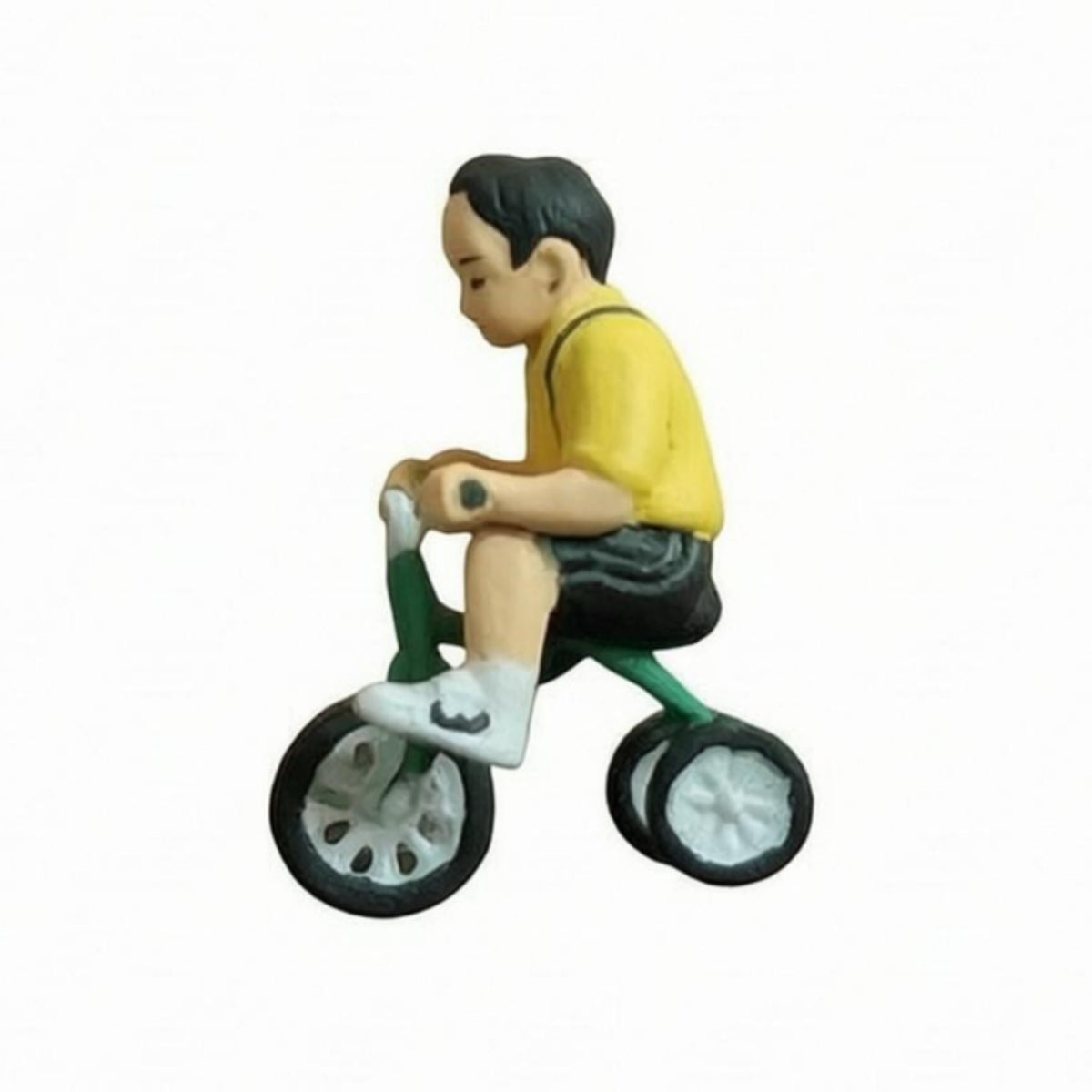 1/64 Scale Pedal Cycle Kid Figurine Hand-Painted Miniature Cyclist Tiny Decor for Dioramas
