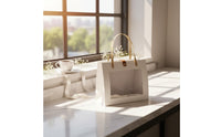 Clear Window Gift Bag DIY Friendly Paper Tote Bag with Handles Foldable Transparent Window Tote for Florists, Parties
