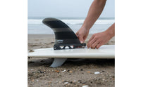Curved Single Fin Translucent Fiberglass Fin Gray Water Sports Gear