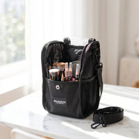 Makeup Organizer Bag Portable Cosmetic Organizer with Clear Panel Transparent Case for on-Set