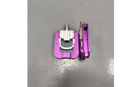 Aluminum Foldable Pedal Violet Anodized Foldable Cycle Pedal Left and Right Marked Cycle Gear
